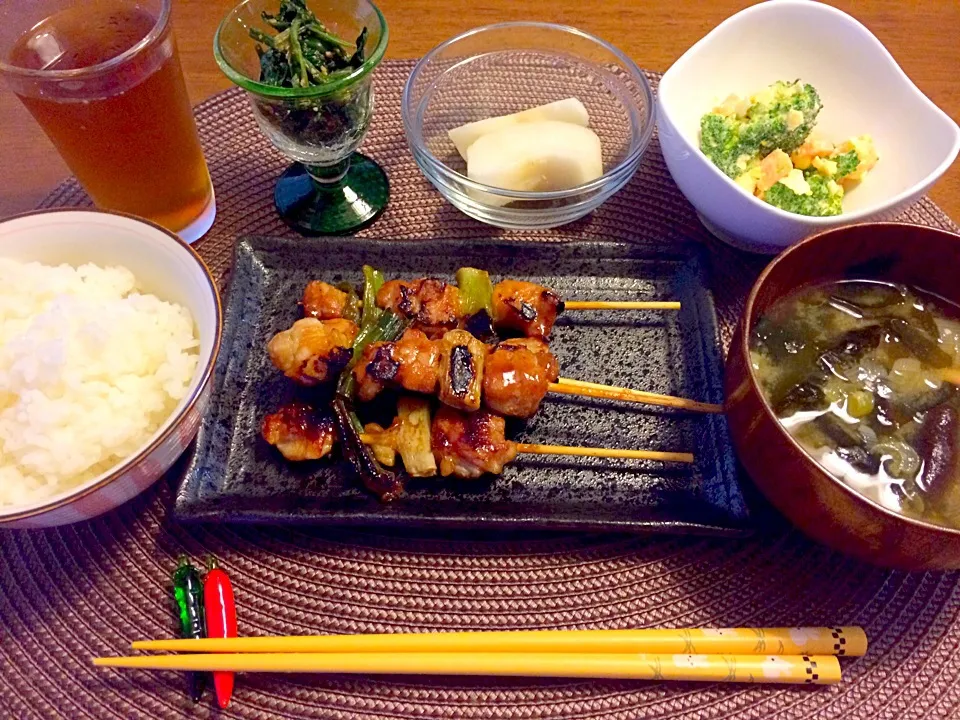 Snapdishの料理写真:焼き鳥の夕食|ゆうかさんさん