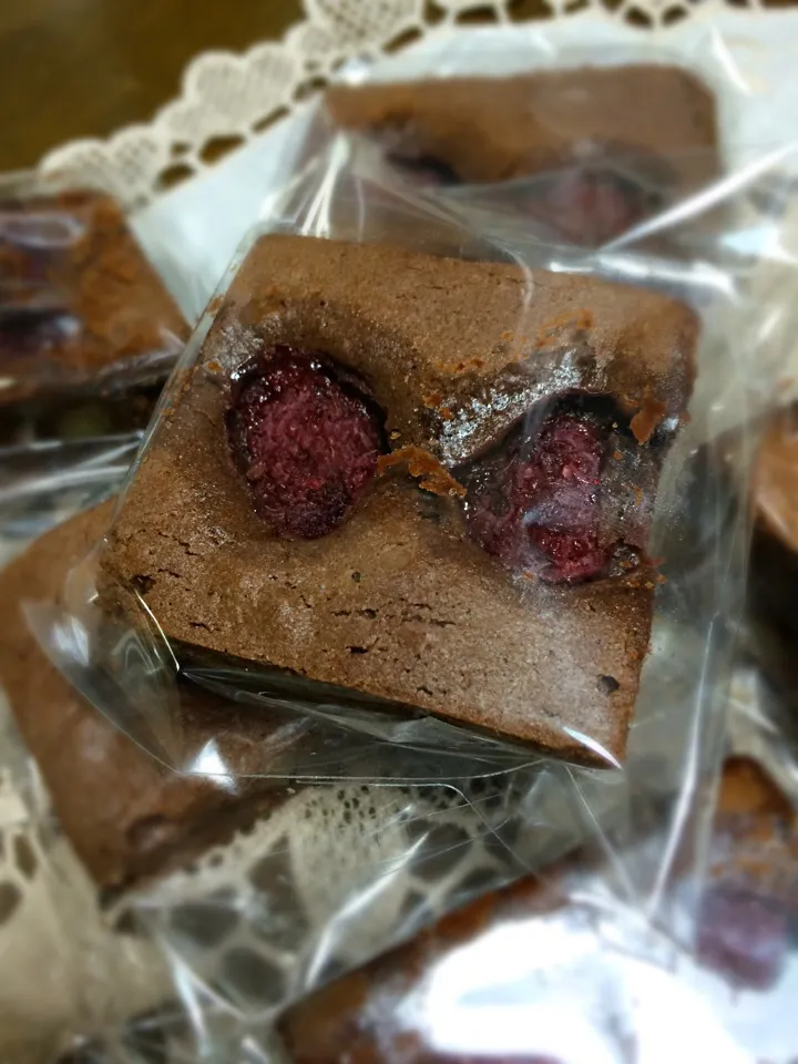 Raspberry chocolate brownies;)|aястасияさん