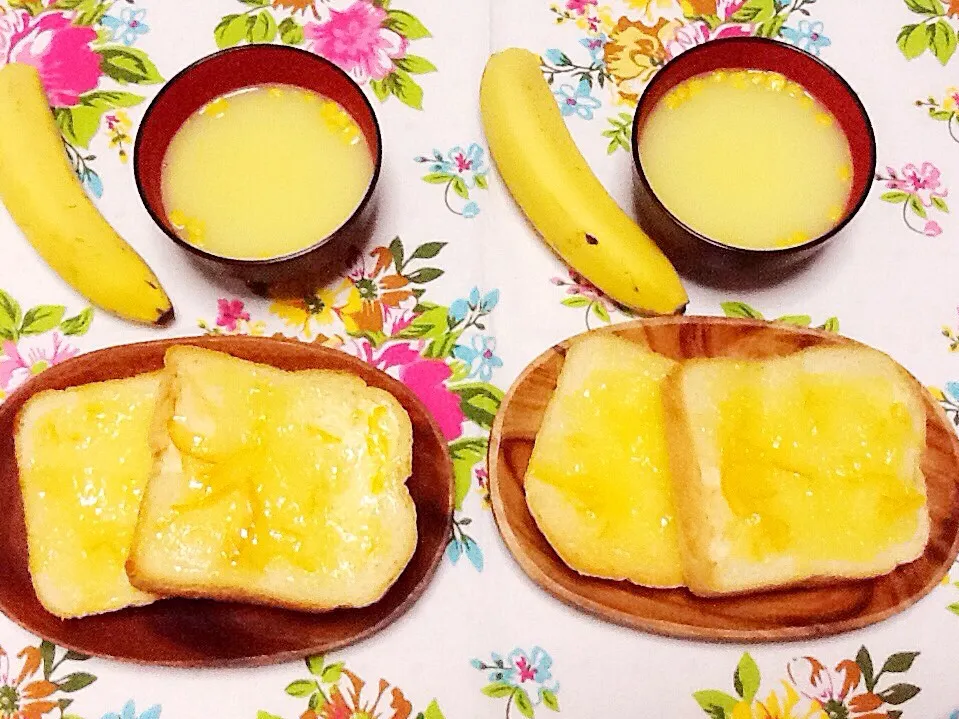 Snapdishの料理写真:モーニング♡꒰*･ω･人･ω･*꒱♡|さとう かおりさん