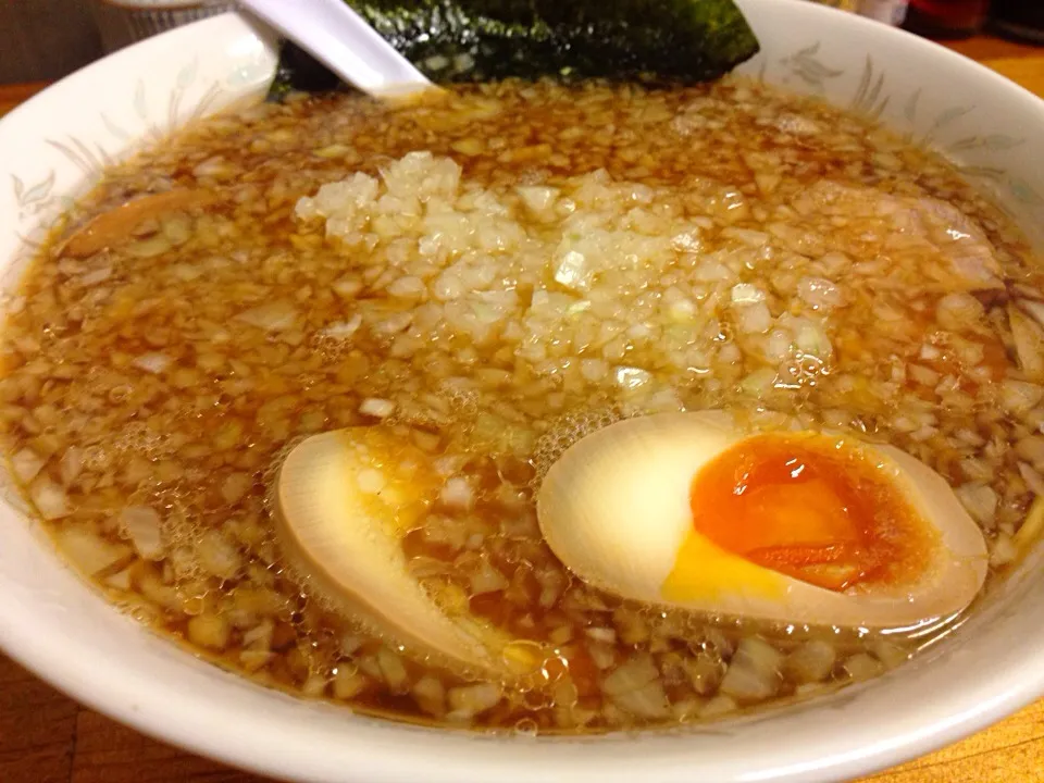 びんびん 薬味ラーメン味玉トッピング 650円|としおさん