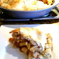 Apple pie with homemade crust.