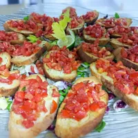 Snapdishの料理写真:Bruschetta con pomodoro|Scaglione Biancaさん