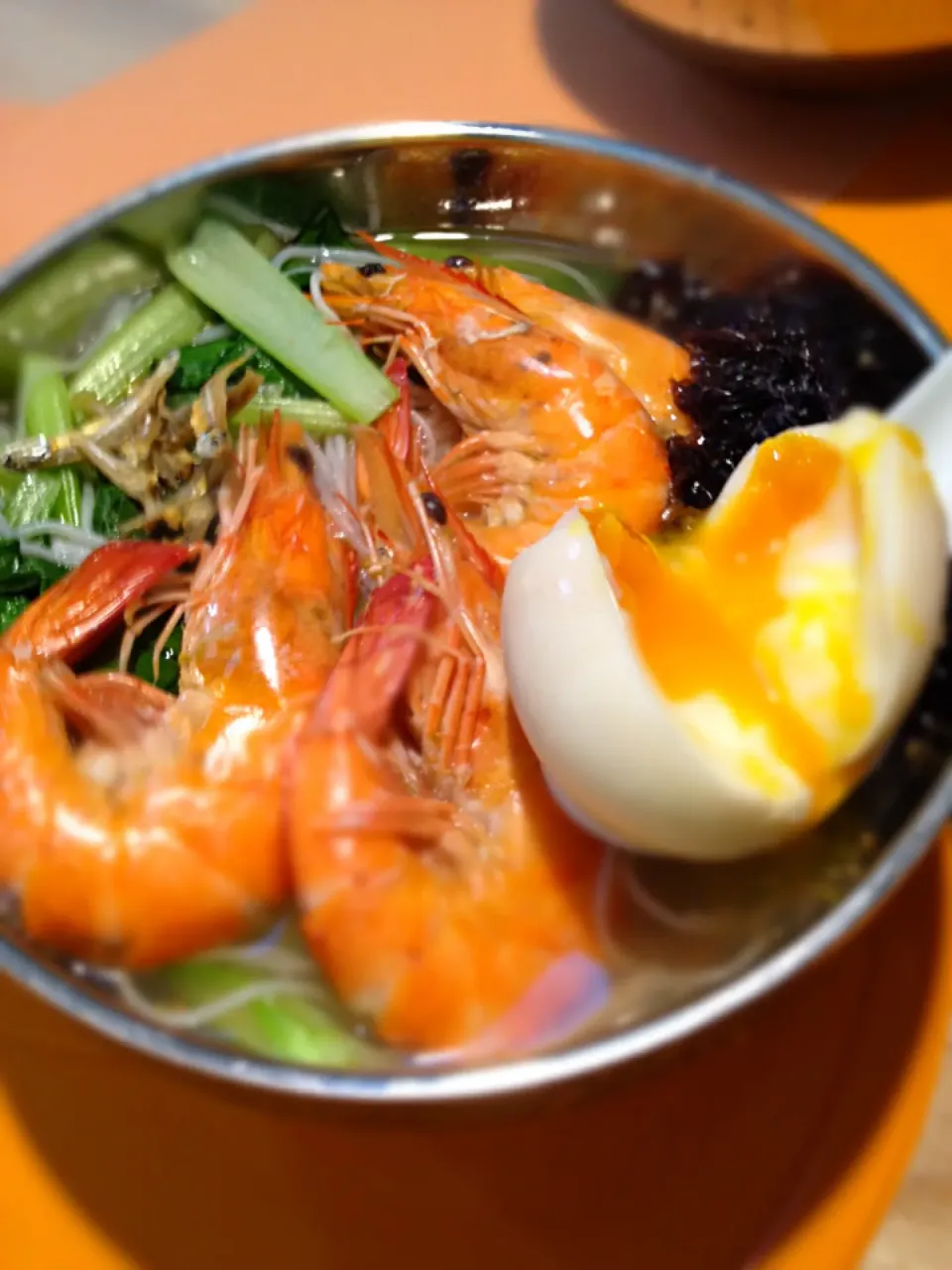 Prawn n ajitsuke tamago Rice noodles soup|Yogina😁さん