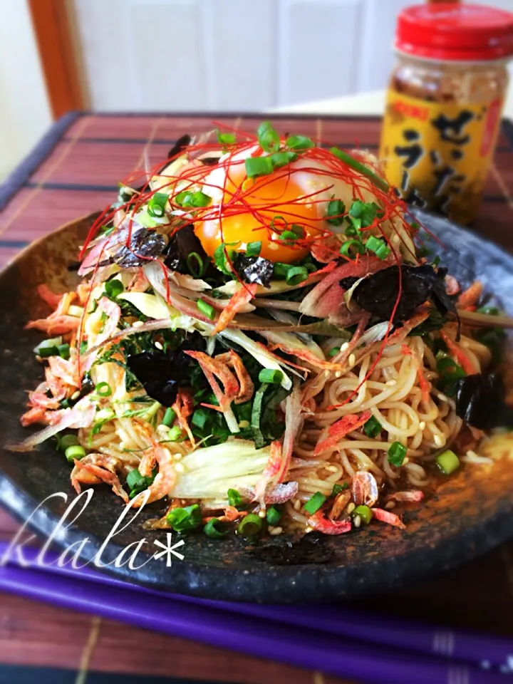 Snapdishの料理写真:とみくみさんの料理 油そば風素麺|くららさん