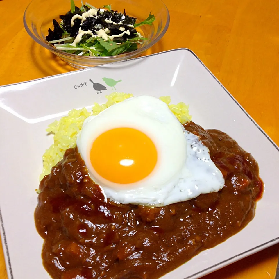 チキンカレー目玉焼きトッピング|カウンター嬢さん