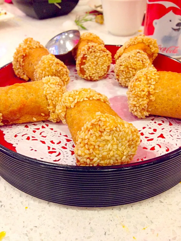 炸香芋芝麻卷～❤️Fried Taro Sesame Roll！|Aysh小薯さん