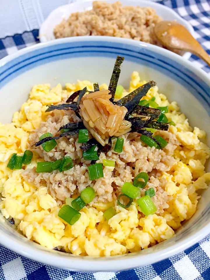 自家製なめ茸でなめ茸そぼろを作ったので、なめ茸そぼろ丼にしてみました(^○^)|o-kazuさん