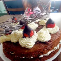 chocolate cake with strawberries and cream|Karolynn Bachmannさん