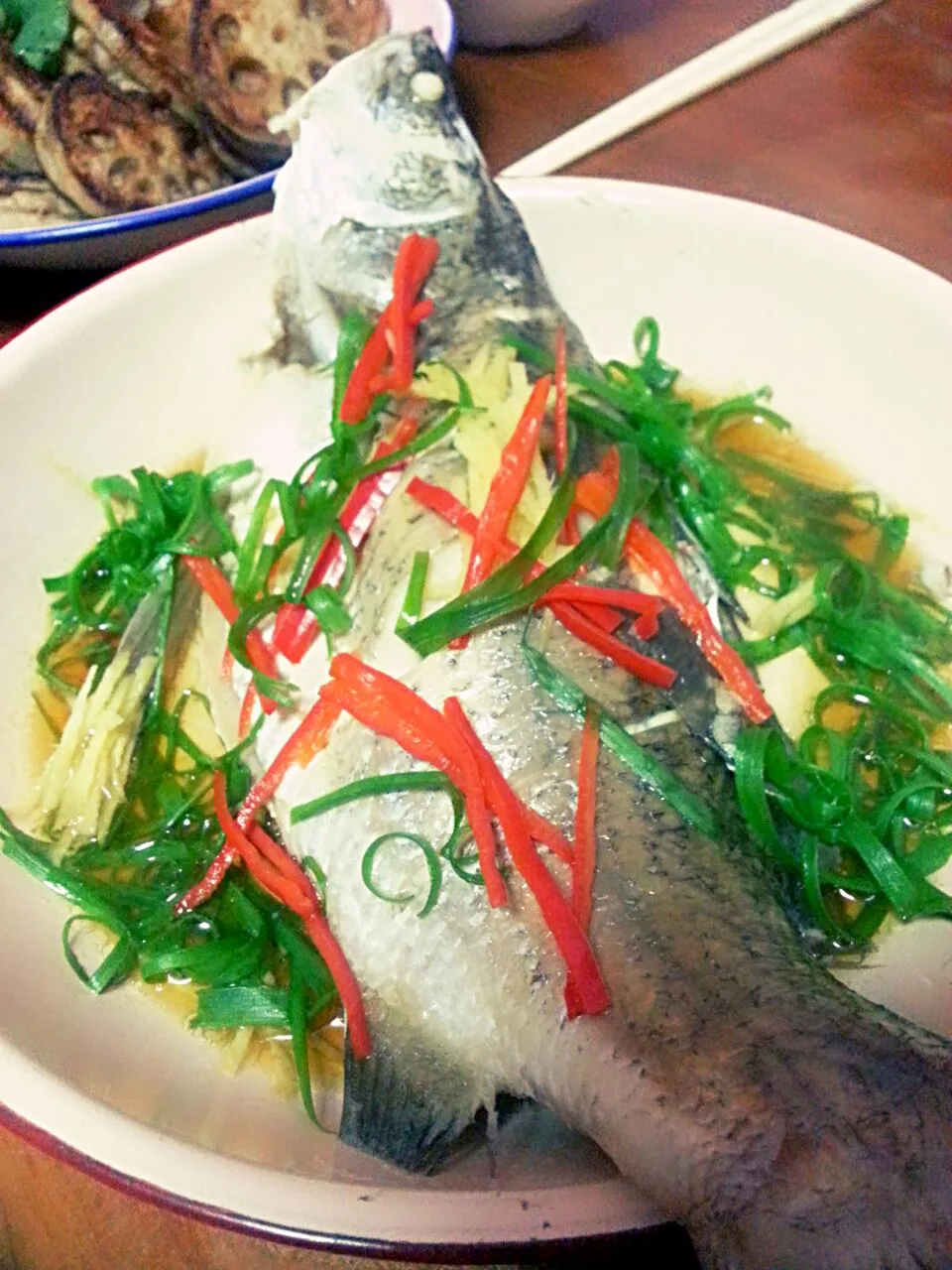 Steamed Seabass Fish..|ELainë Ngさん