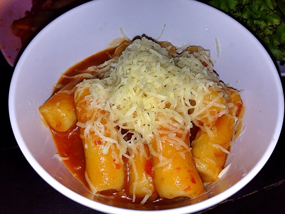 Tteokbokki with cheese|Er Li Liyaさん