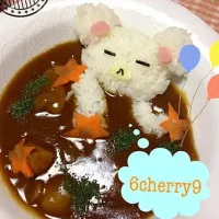 Snapdishの料理写真:リラックマinカレーライス♡|びびさん