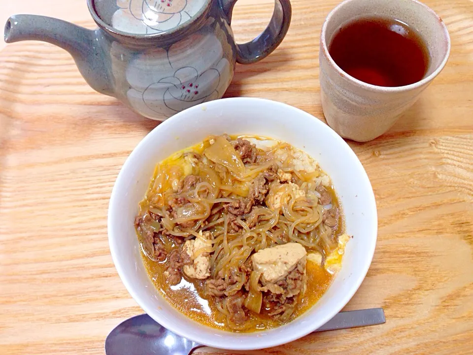 つゆだく牛丼とほうじ茶✧*|Makiさん