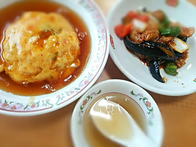 秋ナスと豚肉の味噌炒め、天津飯|よっしー(=^ェ^=)さん