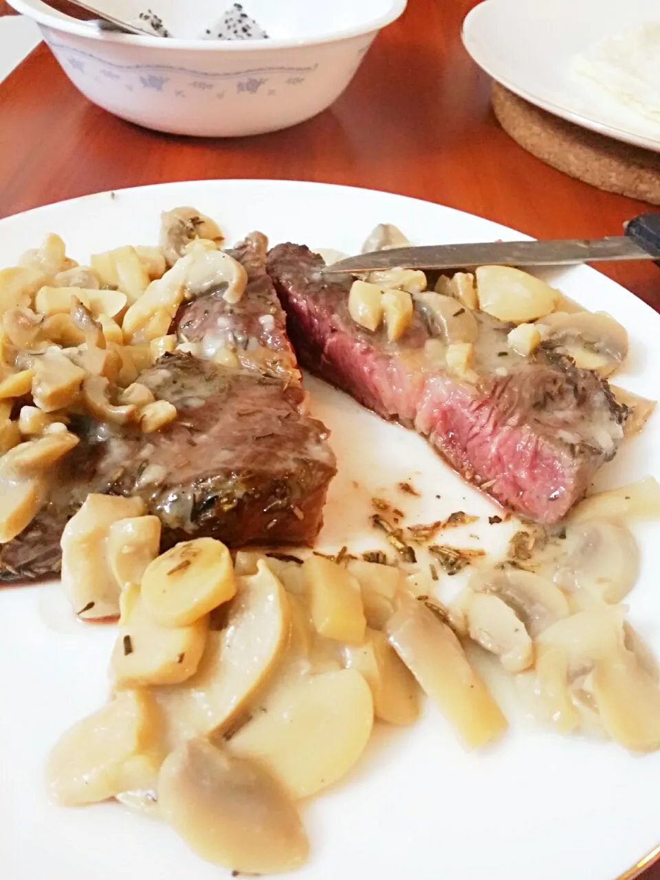 wagyu steak with mushroom sauce!|Melissa Ngさん