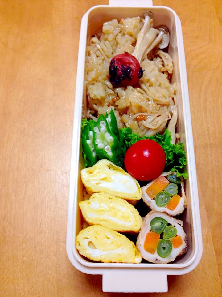 キノコのおこわ弁当(*^^*)|sachiさん