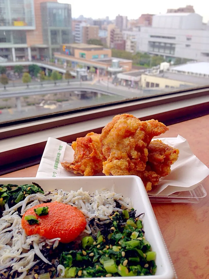 ザンギと高菜しらすご飯|サヤラムネさん