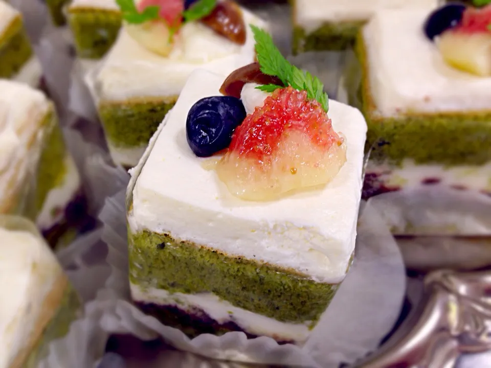 Green tea shortcake with fig|cheesyさん