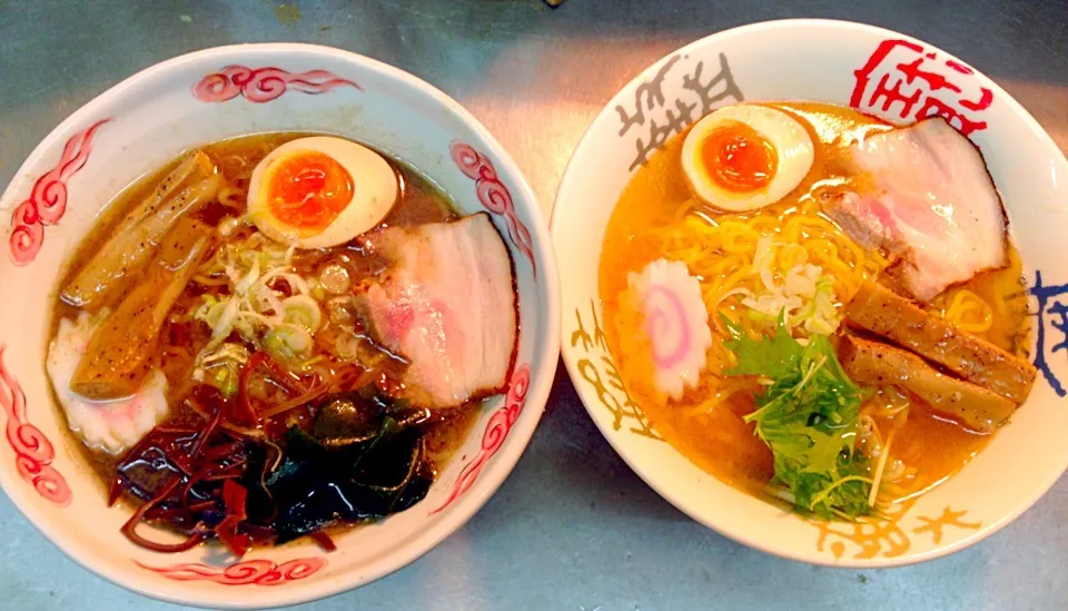 アゴだしラーメンとエビ塩ラーメン|草津の屋台　トタン家さん