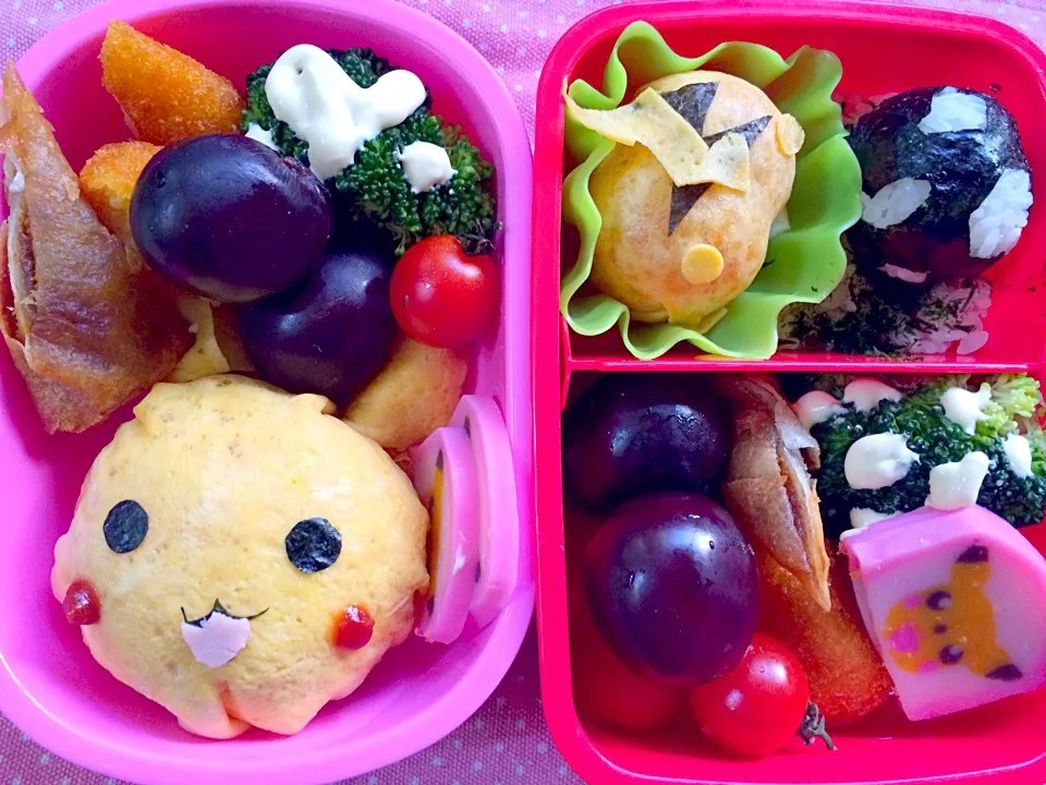 Lunch box☆Pikachu&Pikachu's cute buttocks Omelette rice(〃ﾉωﾉ)ﾋﾟｶﾁｭｳのおしり♥️ｵﾑﾗｲｽ|🌈Ami🍻さん