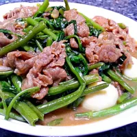 Snapdishの料理写真:kangkung cah sapi|cherie pieさん