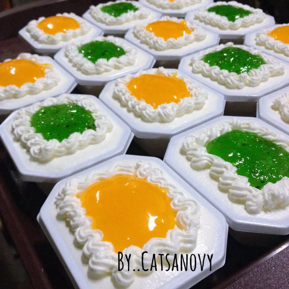 Kiwi Orange Fresh Milk Cake|CatSaNovyさん