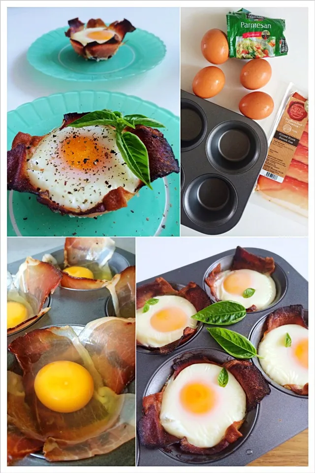 Baked egg in ham cup|12Dragonさん