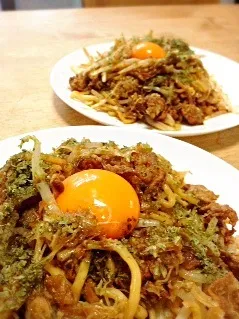 巣ごもり風太麺ソース焼きそば|かずきっちんさん