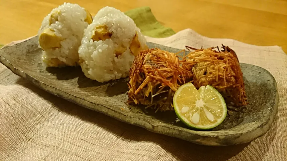 栗を味わう🌰ご飯 と渋皮煮のてんぶら|こんさん