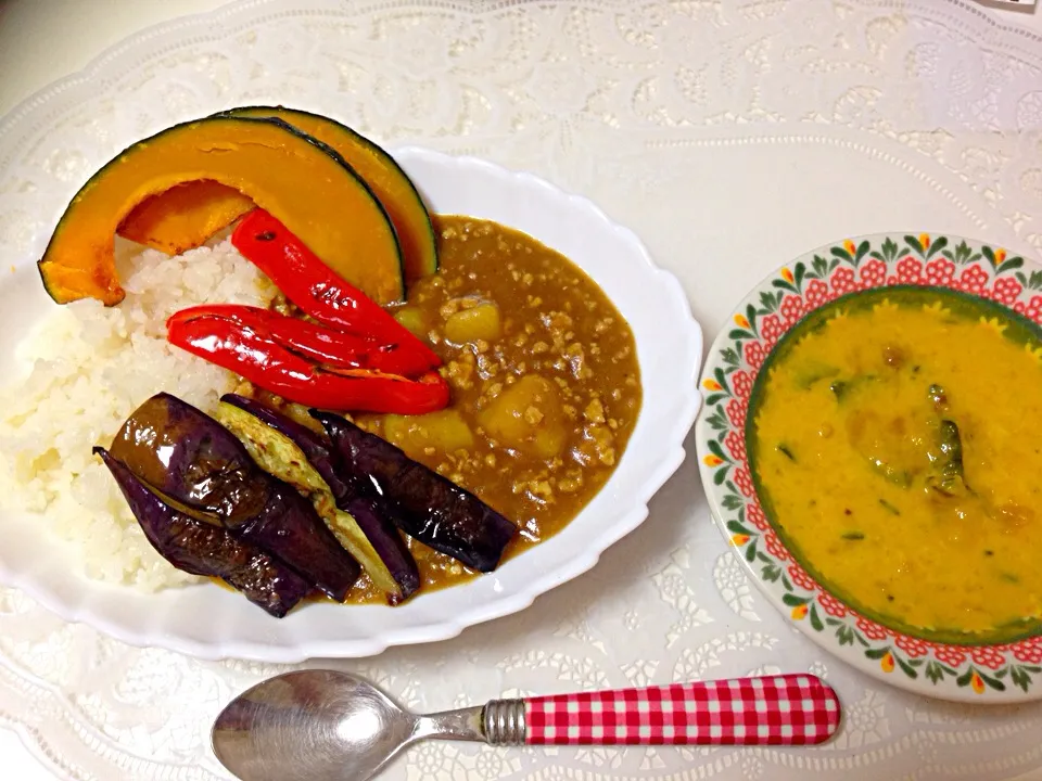 夏野菜カレーとカボチャスープ|はっちさん