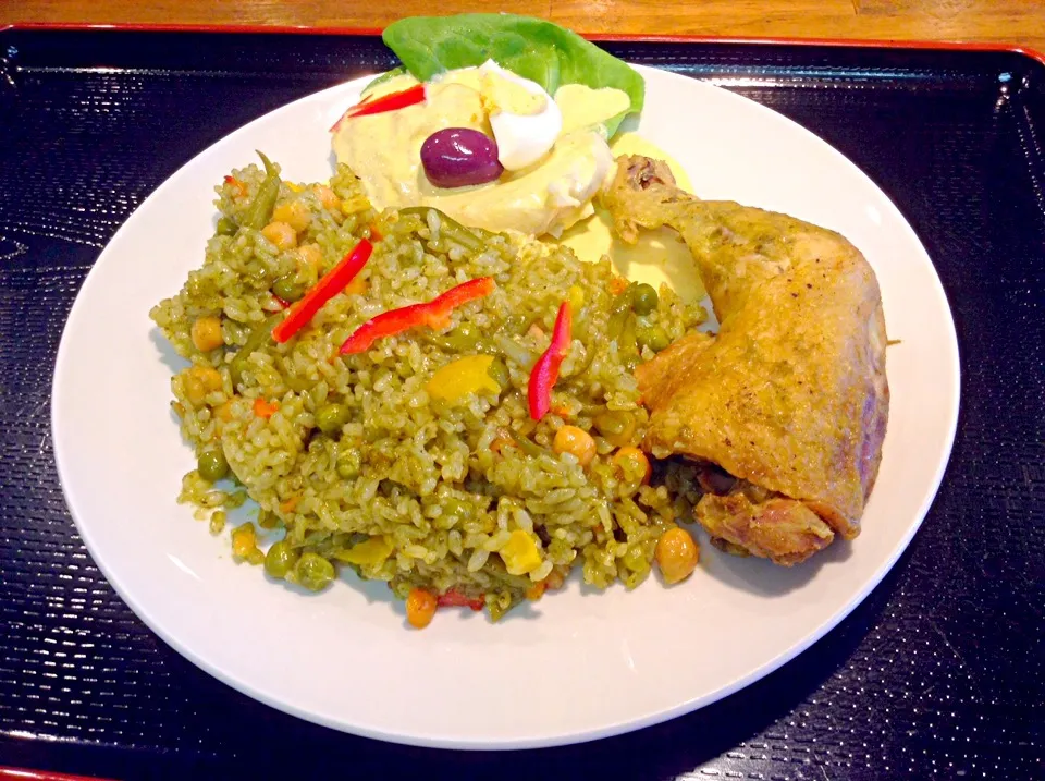 Snapdishの料理写真:Risotto arroz con pollo y papa a la huancaina Perú|Gisella Ashimineさん