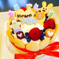 Snapdishの料理写真:3歳の誕生日ケーキ♡|ゆいさん