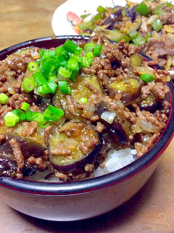 茄子とひき肉のやみつき丼♫(^_^)v|Norio Fukudaさん