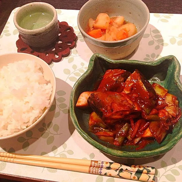 秋刀魚の生姜味噌煮込み|かぴこさん