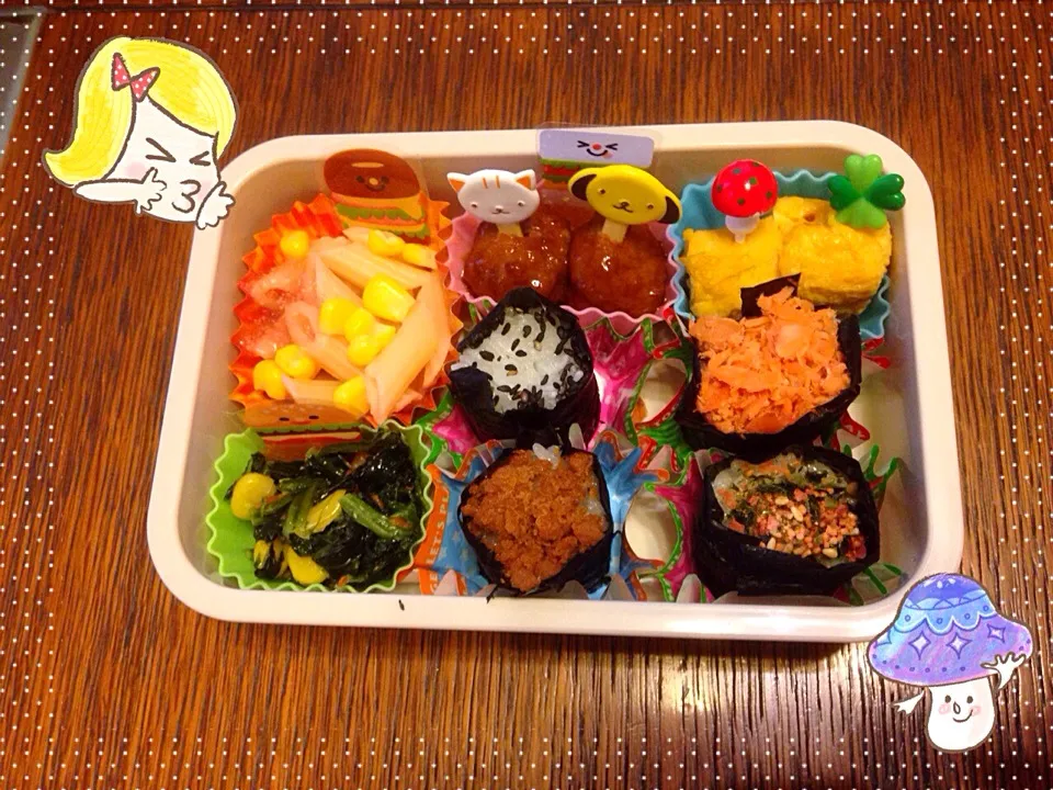 プチおにぎりカラフル弁当|Makinsさん