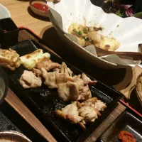 charcoal-grilled chicken with homemade agedashi toufu #fatdieme|Julianaさん