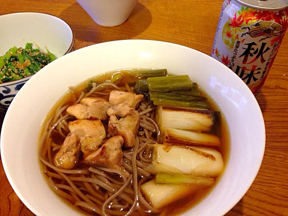 鳥肉モモとねぎだけで美味しい！鴨南蛮風☆|森のくまさん