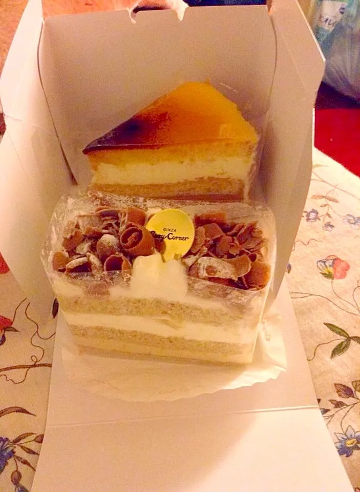 Straight tea cake and opera cake by cozzy corner  ginza|Akira Tsudaさん