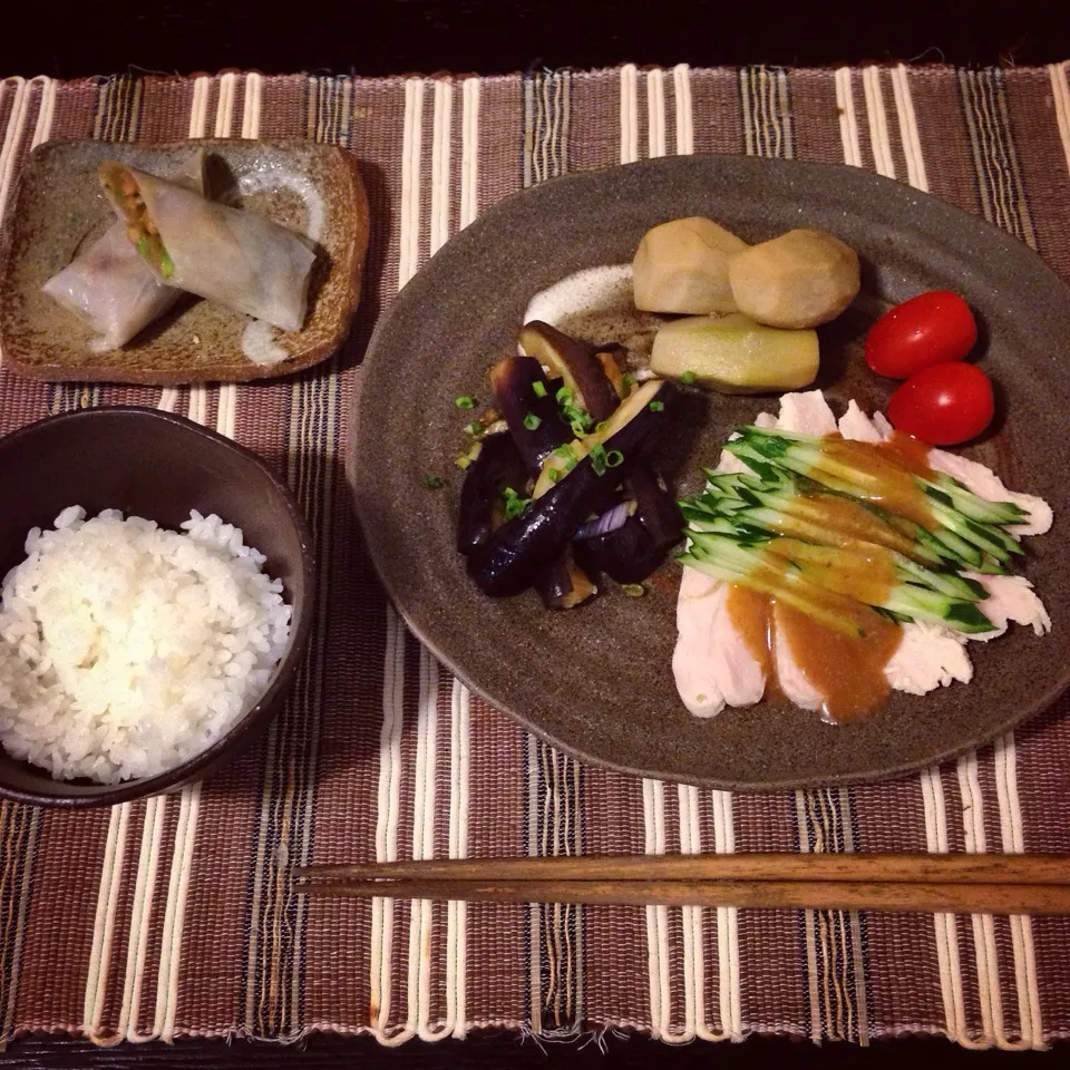 Snapdishの料理写真:今日の夜ご飯  2014.9.30.|あいこ ⁎ˇ◡ˇ⁎さん