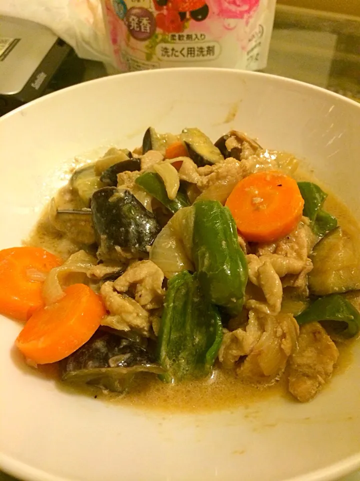 Pork, Carrots, Eggplant and Greenpepper with Coconut milk and Bagoong|Kath Kanekoさん