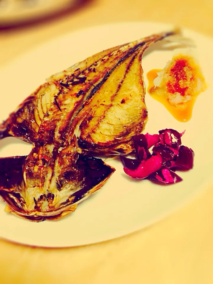 Grilled mackerel with grated radish and shibazuke|Laarni Nabongさん