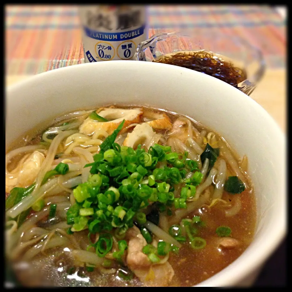 モヤシあんかけ半ラーメン！|ちぇさん