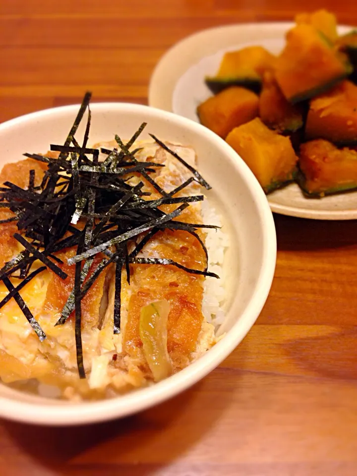 かつ丼＆かぼちゃの煮物☆|みきさん