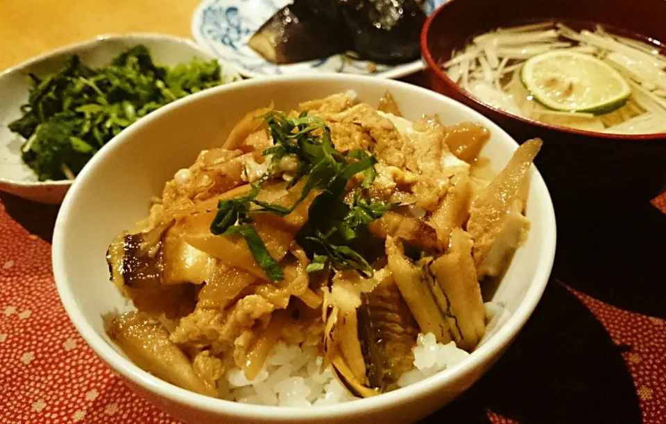 穴子とゴボウの柳川丼|こんさん