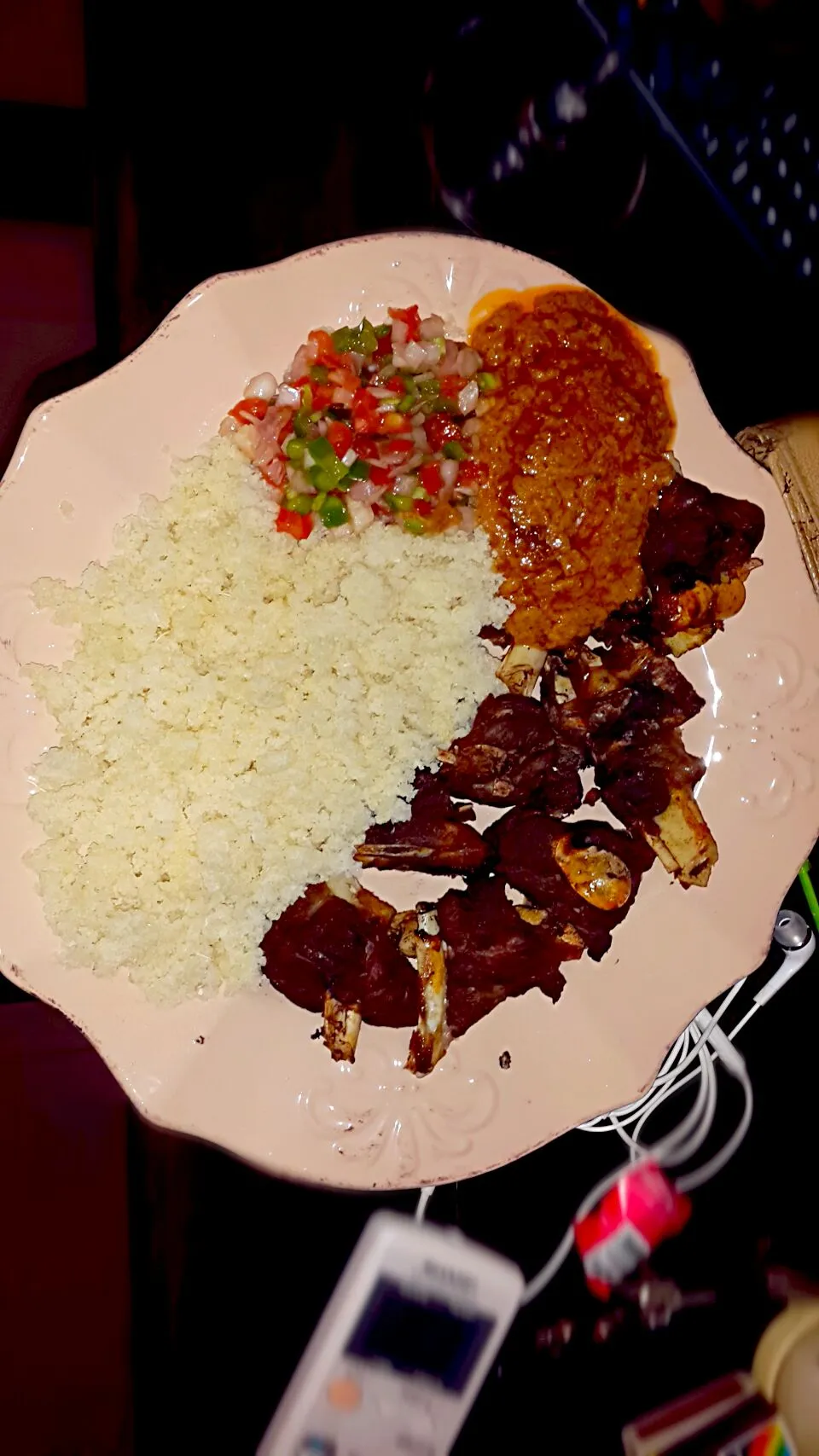 semoule de manioc et mouton frit|dina Leyeさん