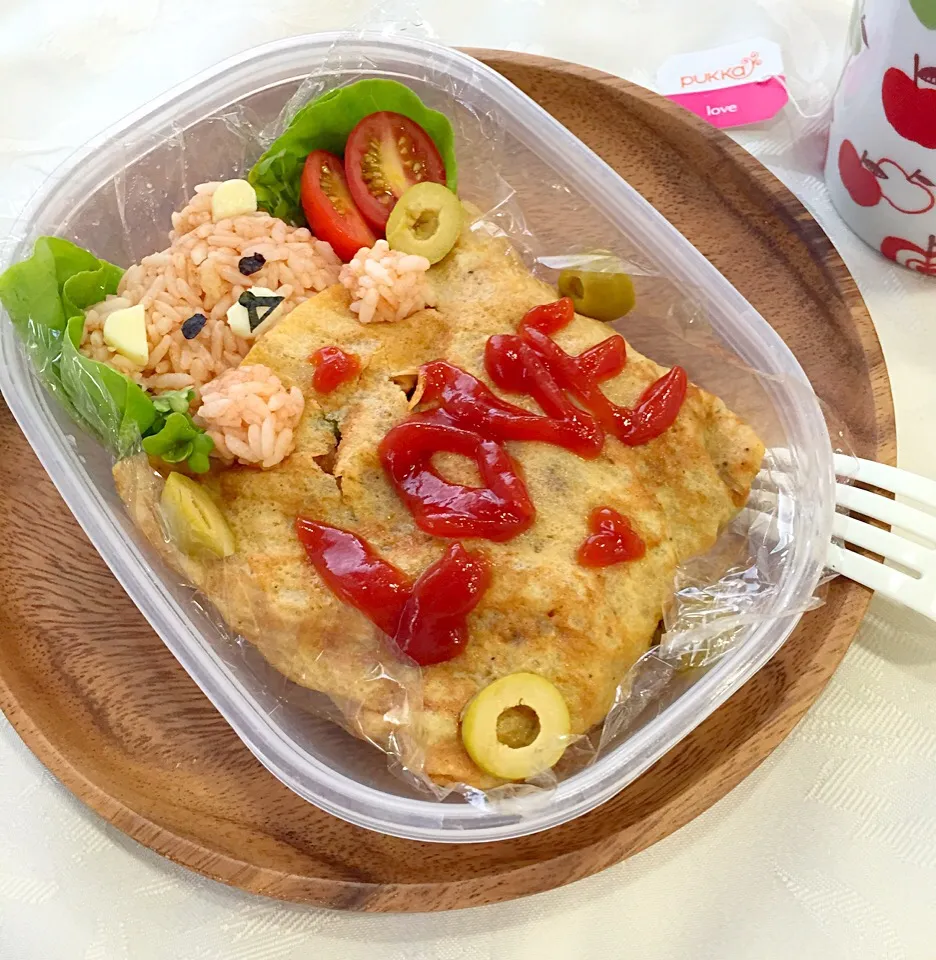 Lunch: rilakkuma omelette rice character bento|Kumigarさん