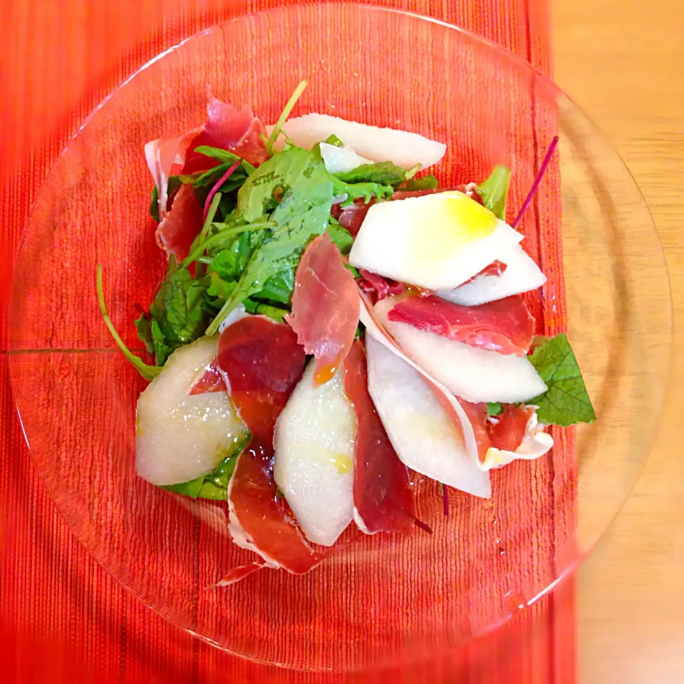 pear and Jamon Serrano   梨と生ハムのサラダ    これほ豊水ですが洋梨の方が断然合います☺️|kctreeさん