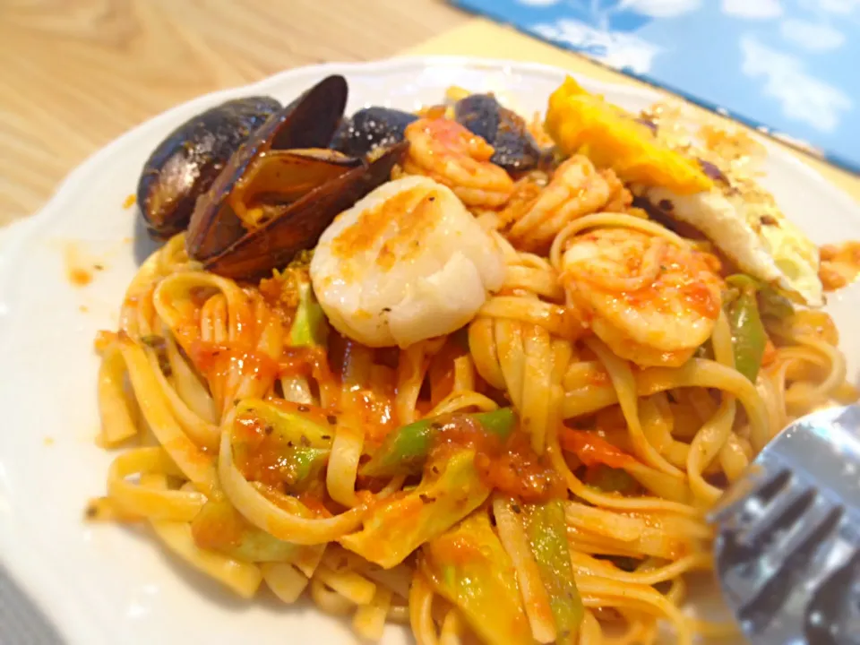 Homecooked Seafood pasta. Seafood as much as u like!|Yogina😁さん