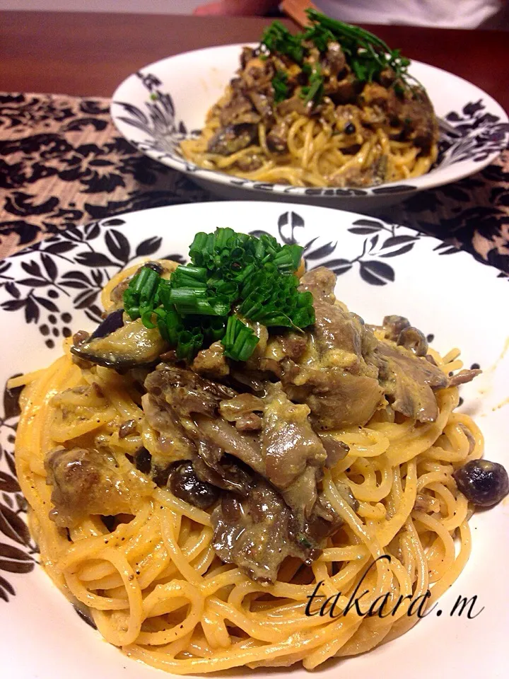 Snapdishの料理写真:色々キノコ🍄のカルボナーラ🍝|チョス ♪さん