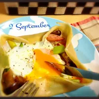 Snapdishの料理写真:誕生日リハメニュー蕎麦のガレット|かぉりさん