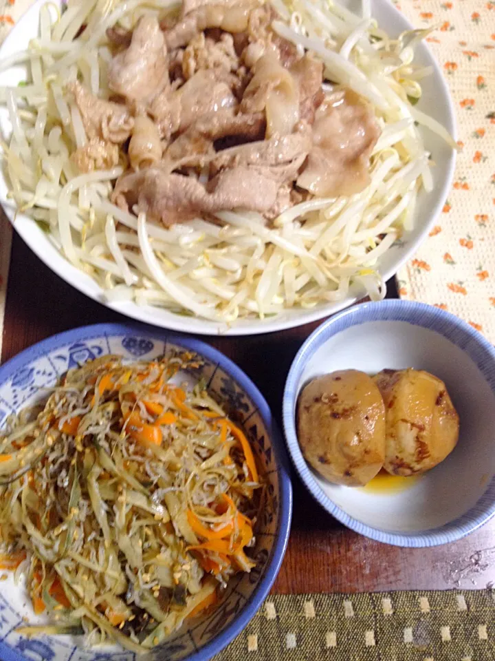 豚の生姜焼き 金平牛蒡 里芋の煮物|掛谷節子さん